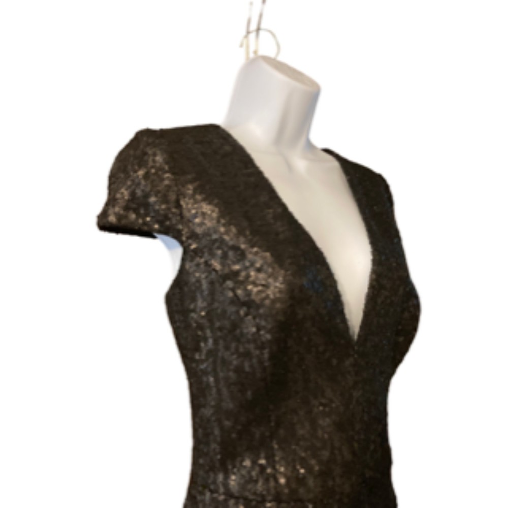 NWT Dress The Population Bree black Sequin Mini Sheath Dress size L - Picture 4 of 9